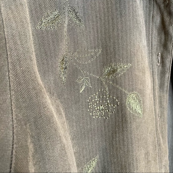 KORET Vintage Army Green Button Down Blouse Extra Large - Picture 3 of 6